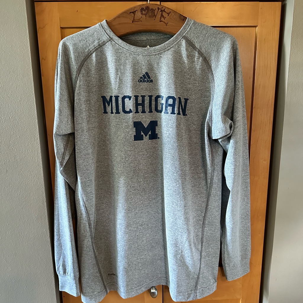 Michigan Adidas Long Sleeve Performance Tee Michigan Adidas Long Sleeve Performance Tee
